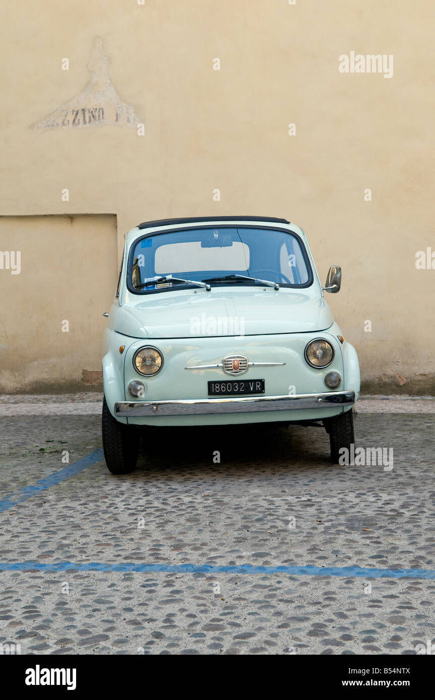 fiat 500 motor car parked in street, verona, italy Stock Photo - Alamy