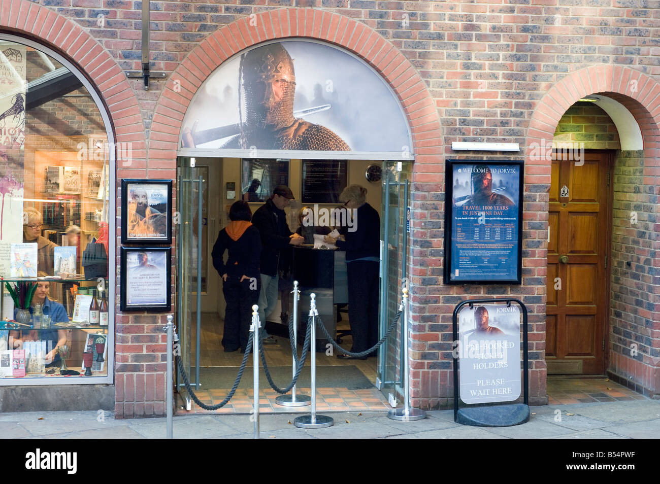 Entrance to Jorvik viking centre in York, England, 'Great Britain' Stock Photo
