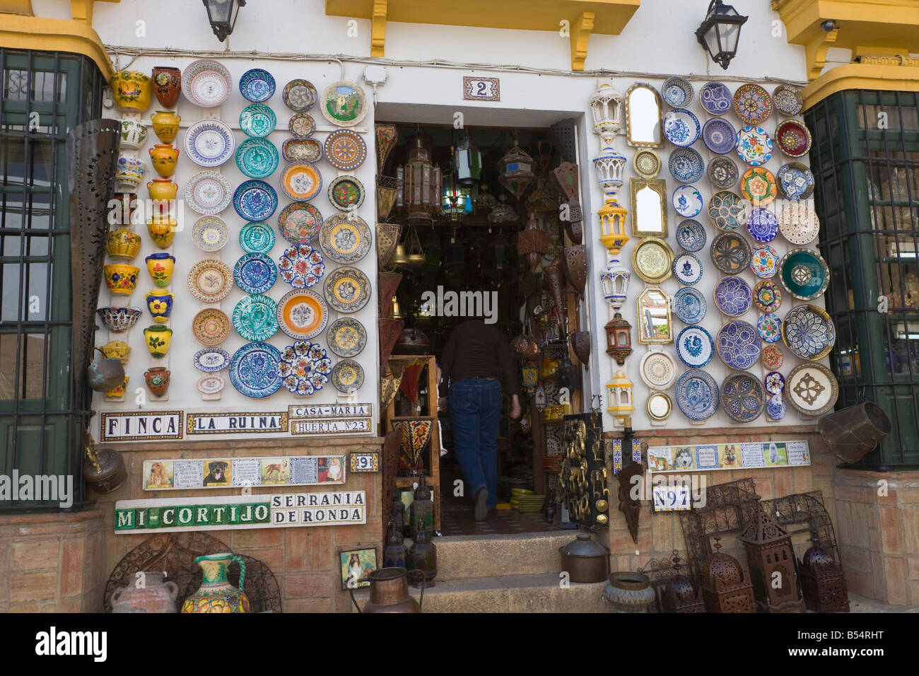 Ronda Malaga Province Spain Souvenir shop Stock Photo