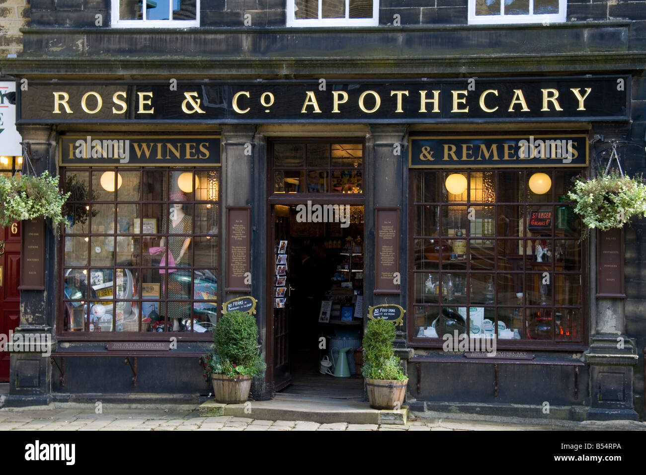Rose & Co. Apothecary shop in the village of Haworth in West Yorkshire