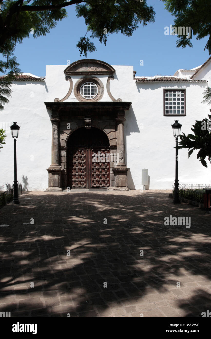 San Marcos parish church in Icod de Los Vinos Traditional architecture with gothic mudejar baroque and neo classical elements, Tenerife Stock Photo