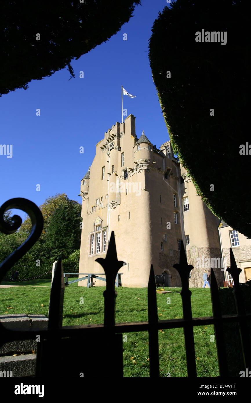 Exterior view of Crathes Castle and grounds near Banchory, Aberdeenshire, Scotland, UK Stock Photo