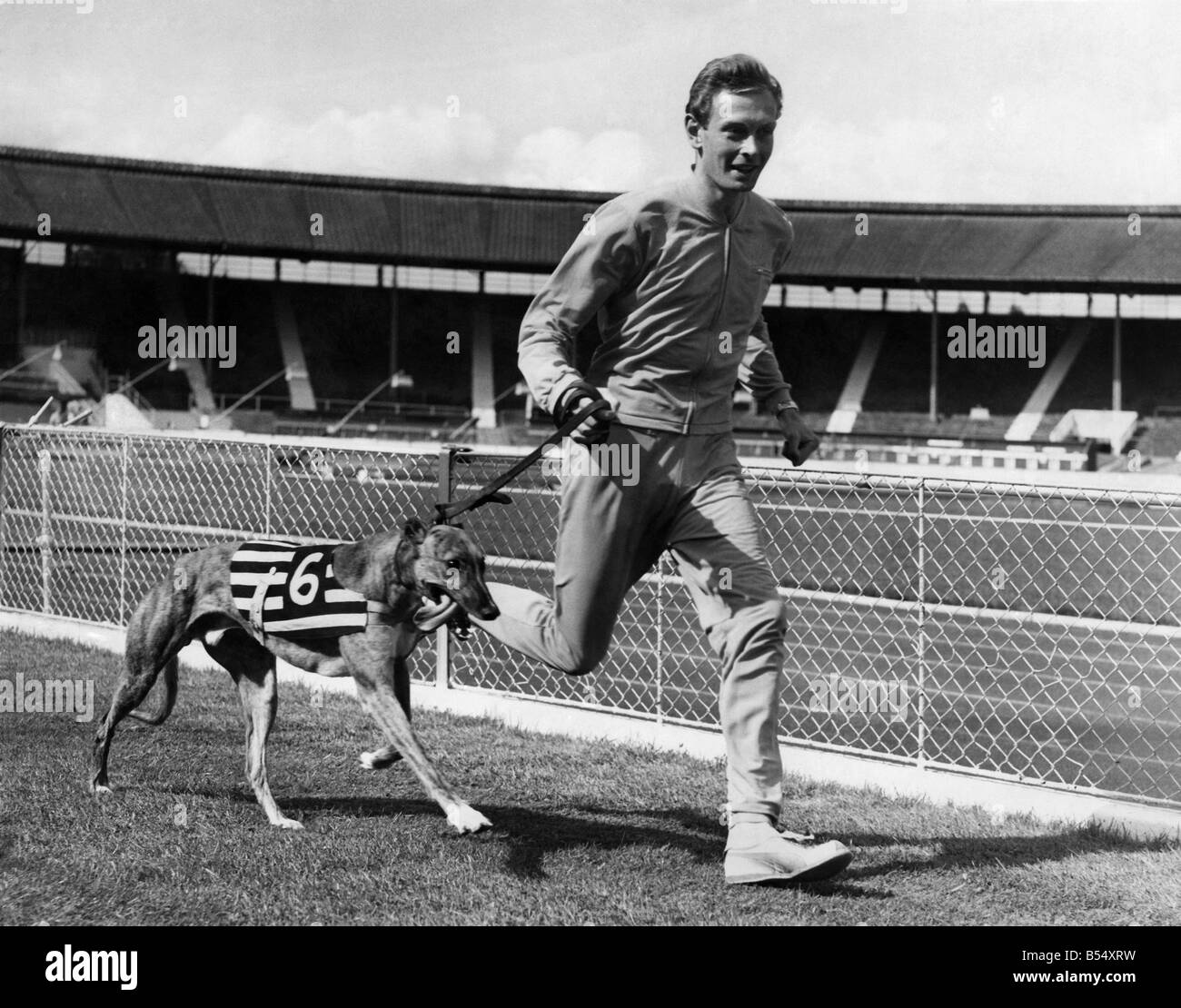 Brain Hewson is here seen lapping the track with his greyhound Clonalvy ...