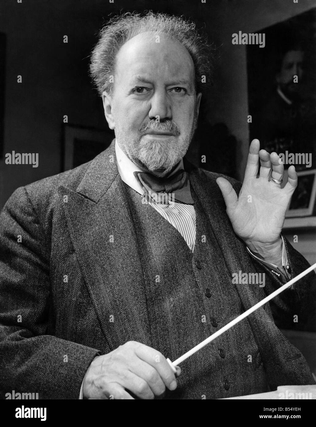 Music conductor Sir Henry Wood. &#13;&#10;August 1944 &#13;&#10;P012309 Stock Photo