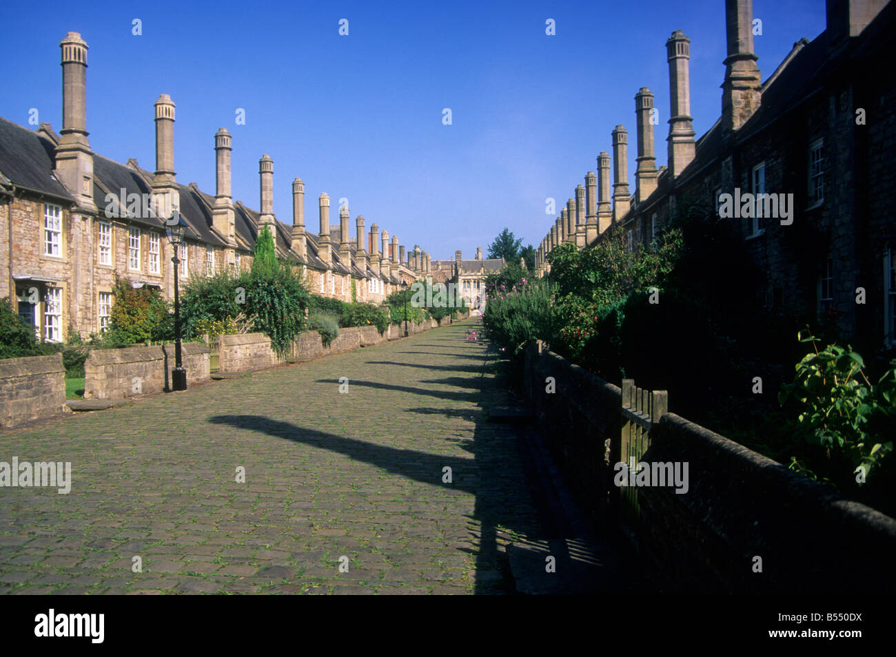 Vicars Close at Wells Cathedral, Somerset England. Stock Photo