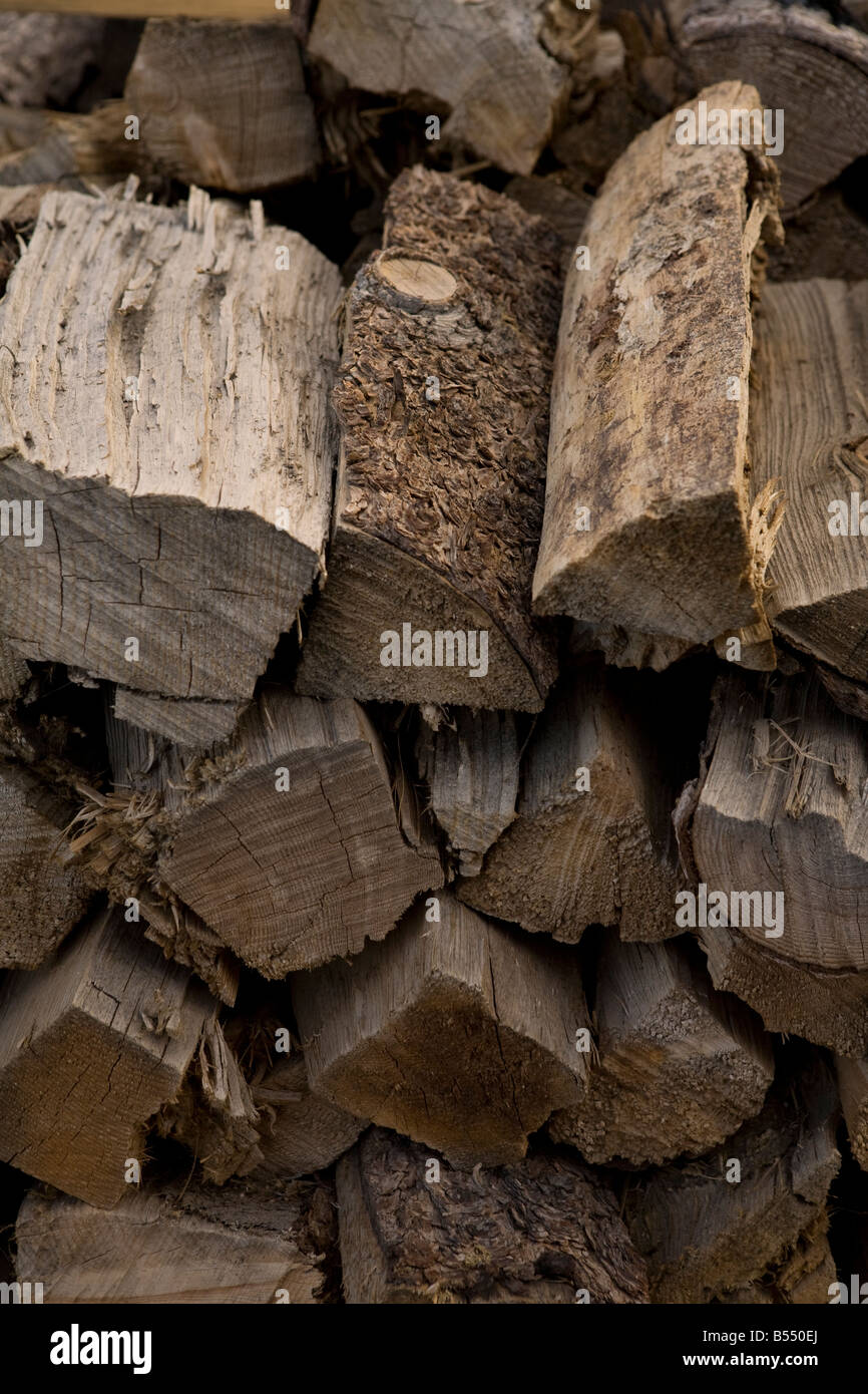 Stack of chopped firewood, Bodie, USA Stock Photo