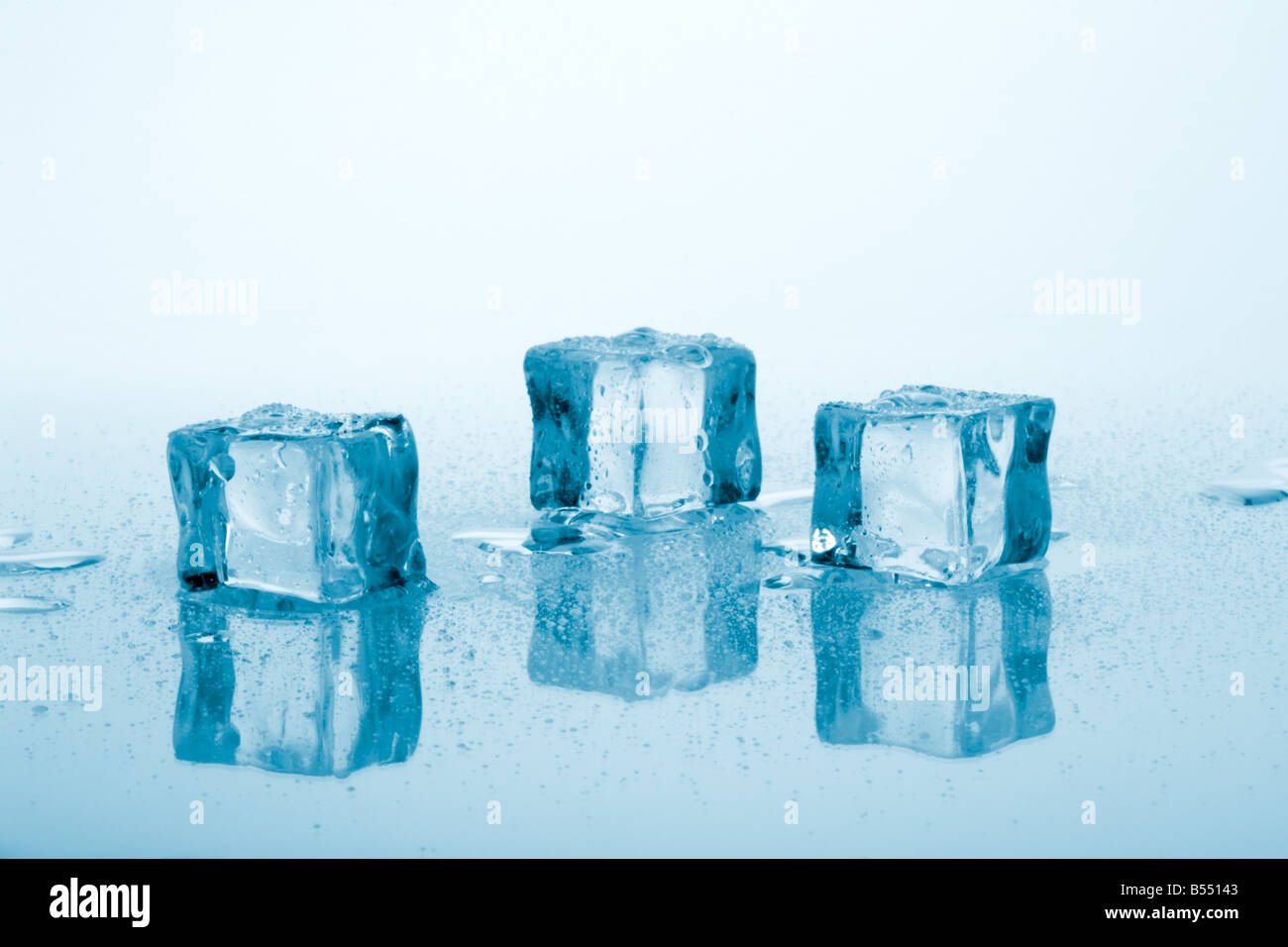 Blue ice cubes Stock Photo