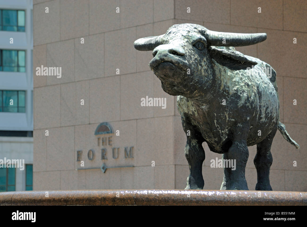 Bull outside stock exchange, Exchange Square, Hong Kong Stock Photo