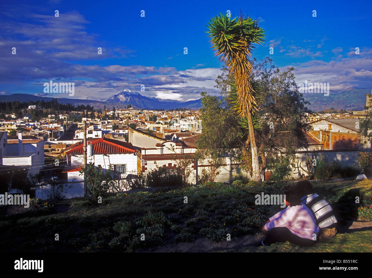 Ecuadorian people young couple boyfriend and girlfriend in the city of Riobamba Chimborazo Province Ecuador South America Stock Photo