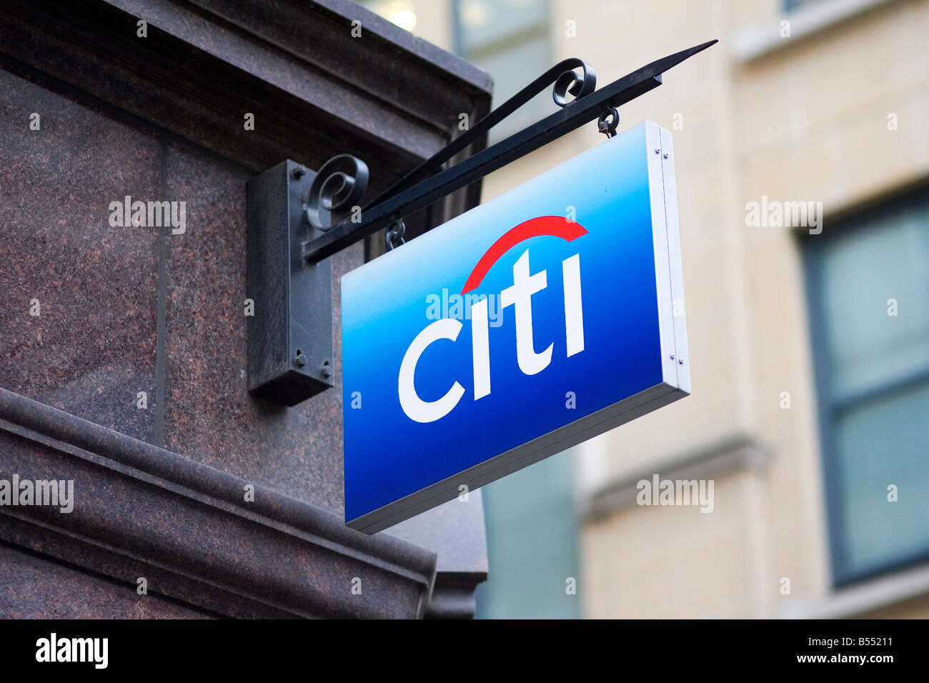 Citi bank sign outside a branch in London Stock Photo