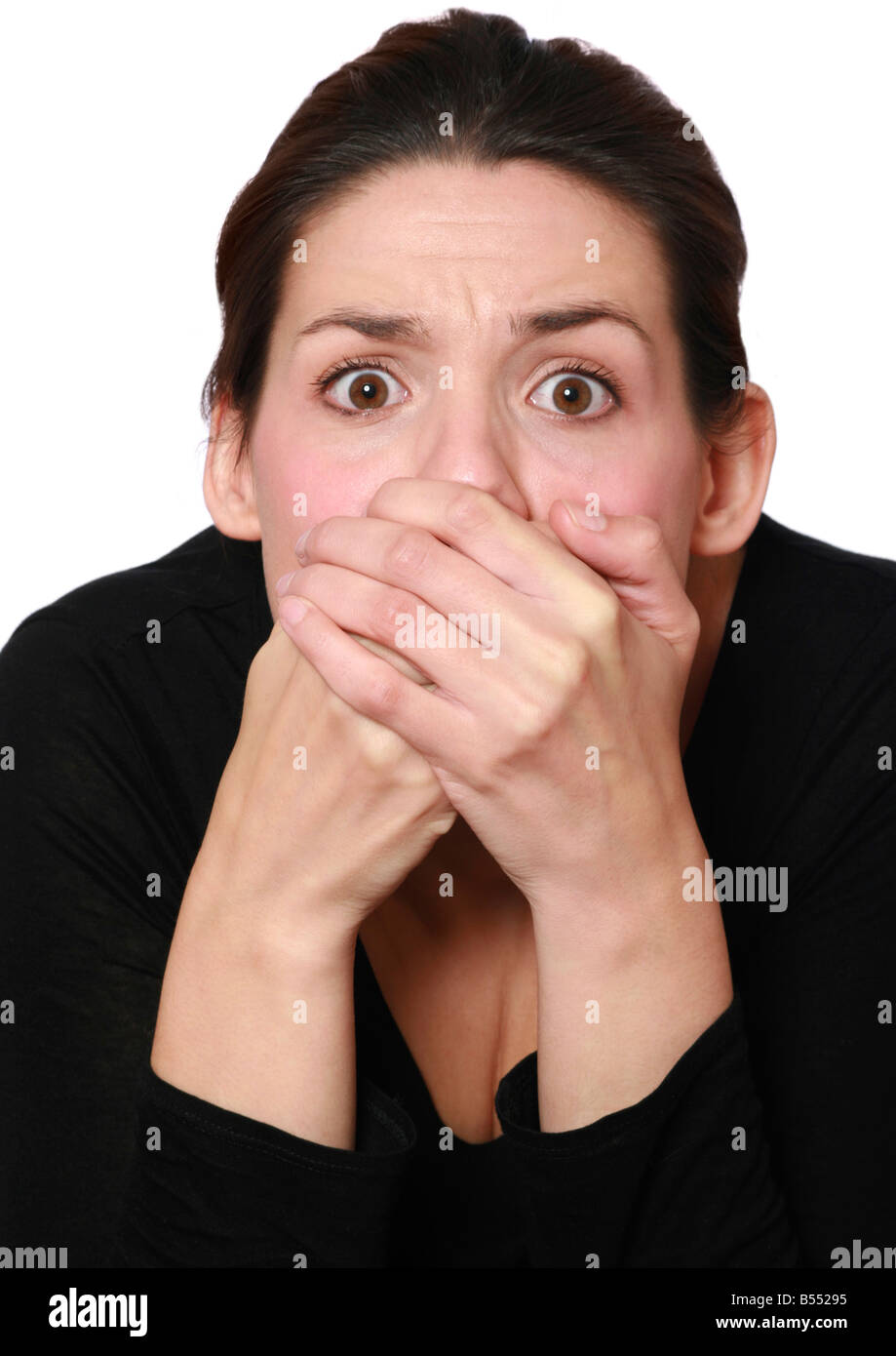 Hands Over Mouth High Resolution Stock Photography and Images Alamy