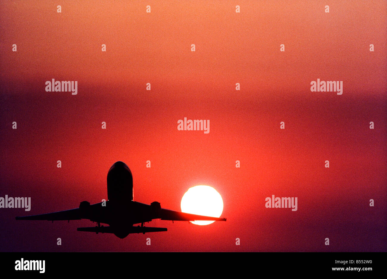 Commercial Aviation, Aircraft in flight. Stock Photo