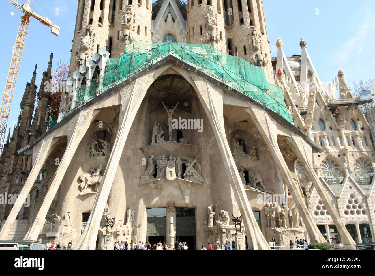 Sagrada Familia - Passion Facade (The Temple Expiatori de la Sagrada Família) [Barcelona, Catalonia, Spain, Europe].           . Stock Photo