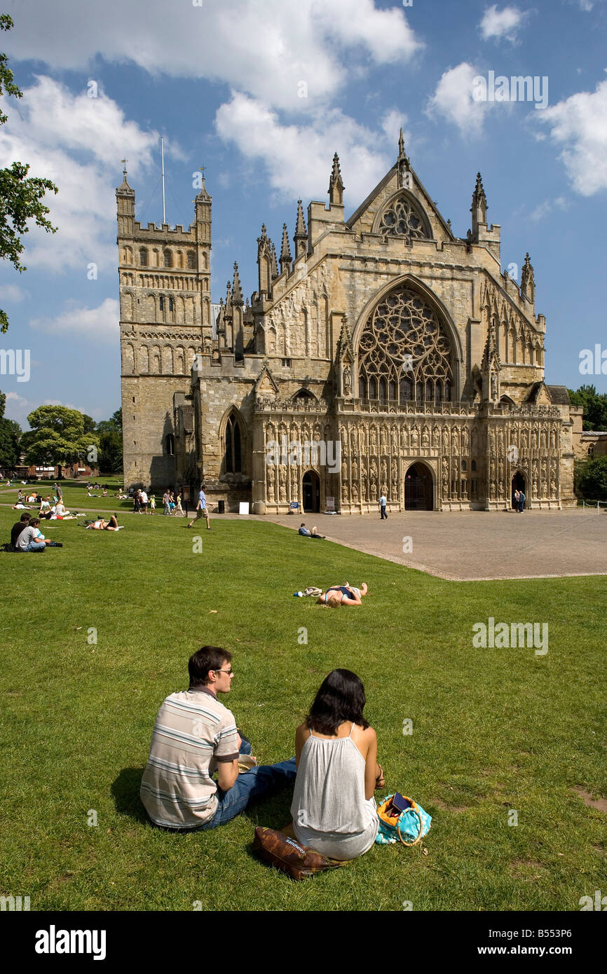 Exeter Cathedral Devon Great Britain United Kingdom Stock Photo Alamy