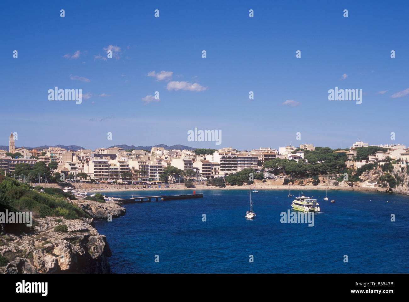 Scene in Porto Cristo East Coast Mallorca Majorca Balearic Islands Spain. Stock Photo