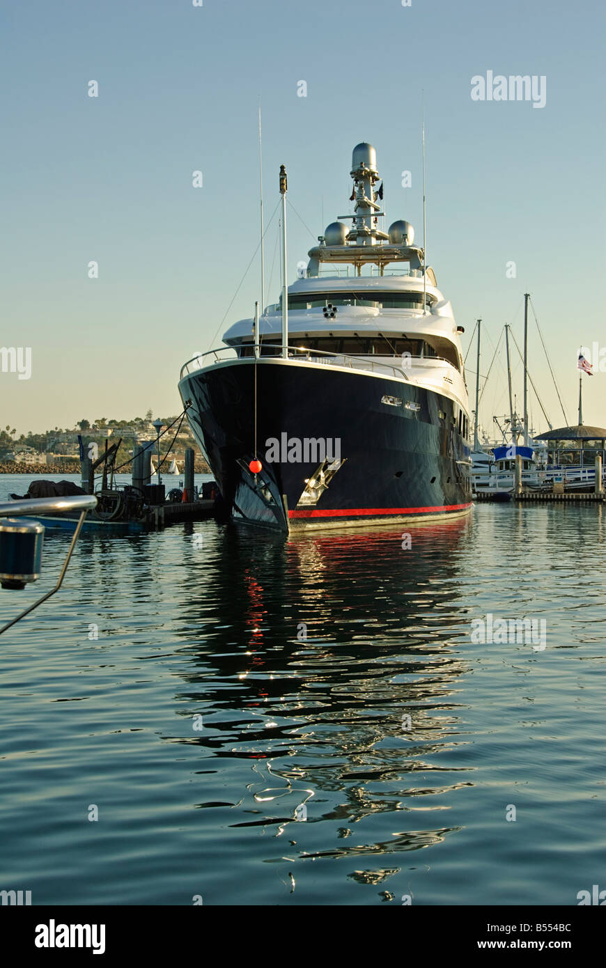 Marina del Rey CA  main channel yachts upscale yacht dock largest man-made small boat harbor in the U.S with 19 marinas Stock Photo