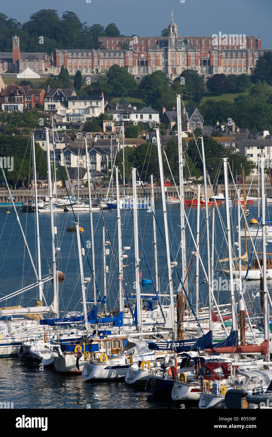 Dartmouth Dart River marina port boats Royal Naval College by Sir Aston