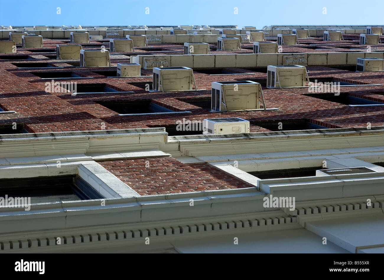 Field of Air Conditioners in Highrise Building in New York City Stock