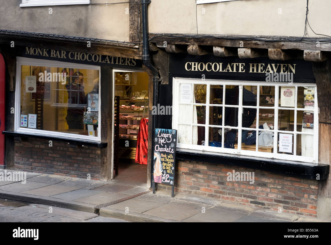 Chocolate shops on the Shambles in York, England, "Great Britain Stock