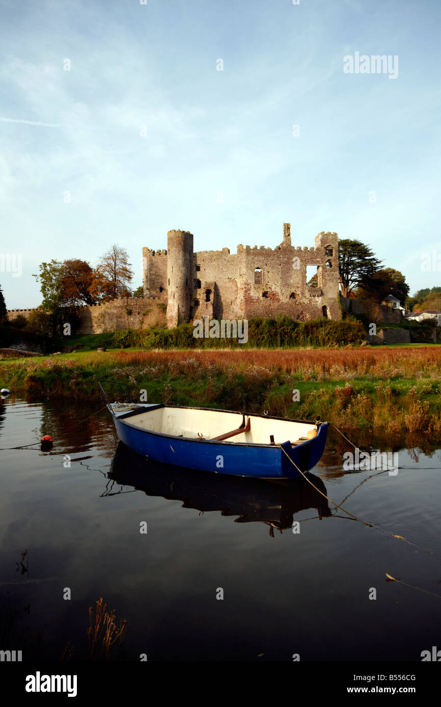 Laugharne Castle near St Clears, Camarthenshire, Wales Stock Photo