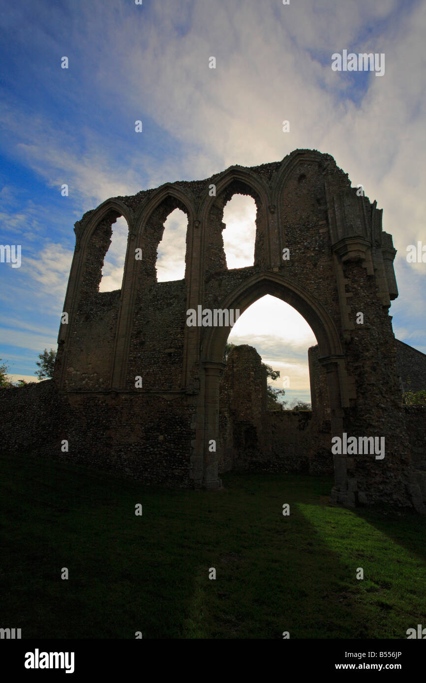 The ruins of Creake Abbey, Norfolk, England. The site is now in the care of English Heritage. Stock Photo