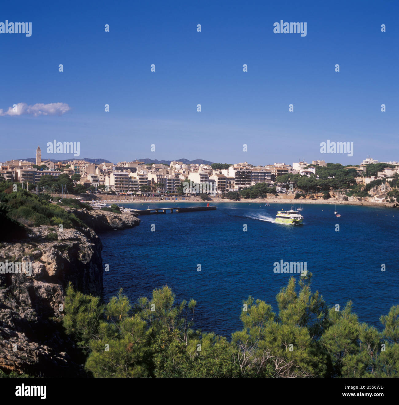 Scene in Porto Cristo East Coast Mallorca Majorca Balearic Islands Spain. Stock Photo