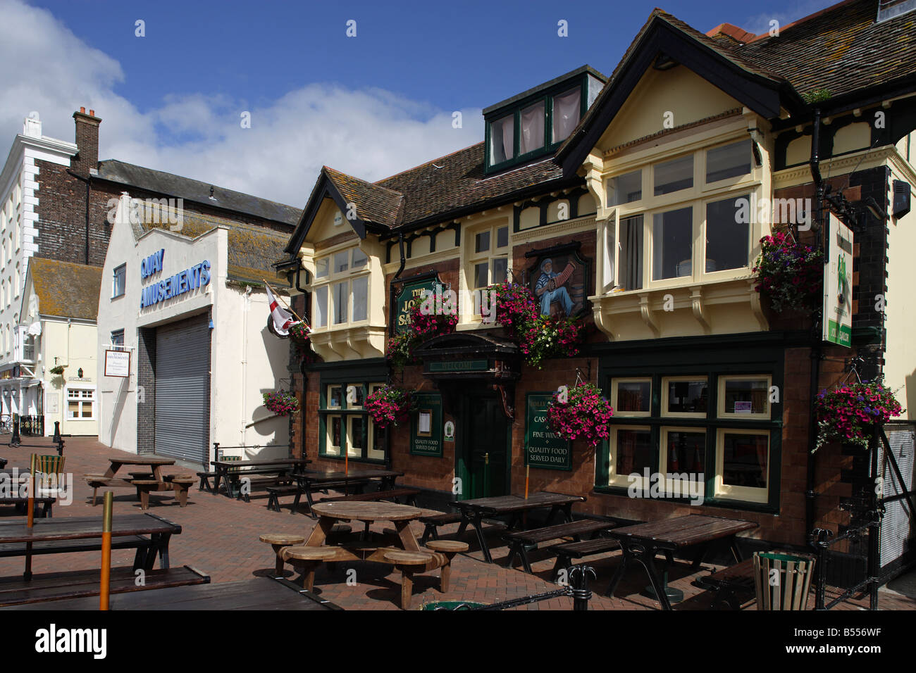 Poole the Quay sea front typical houses Dorset Great Britain United