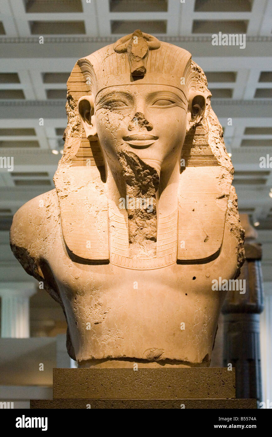 Statue of Amenhotep III at the British Museum, London, UK Stock Photo ...