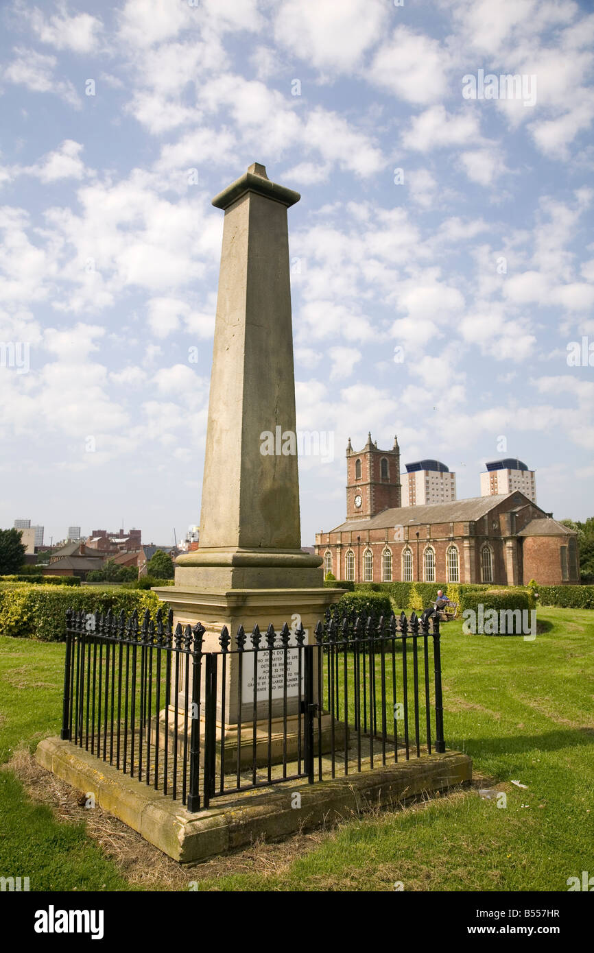A gravestone in the graveyard of Sunderland Old Parish Church. 100,000