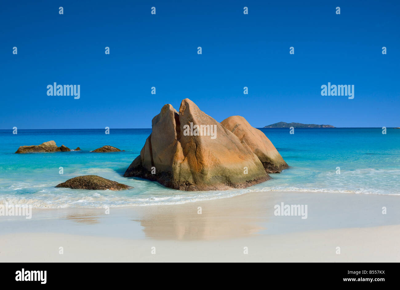 anse Lazio in Praslin island Seychelles Stock Photo