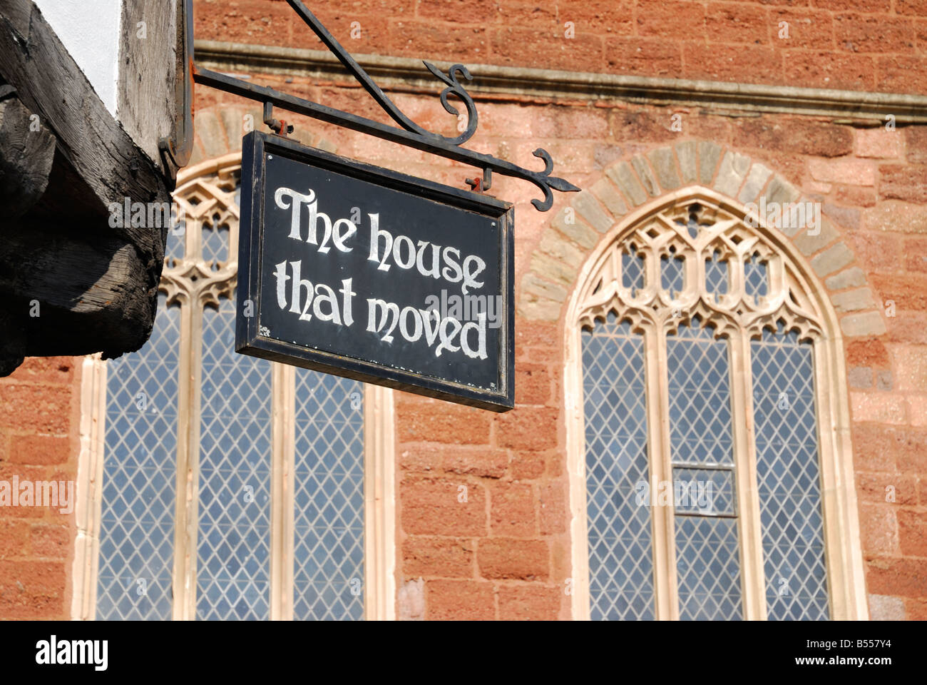 Exeter, Devon, UK. The House That Moved - famous Elizabethan house, moved to accommodate a ring road Stock Photo