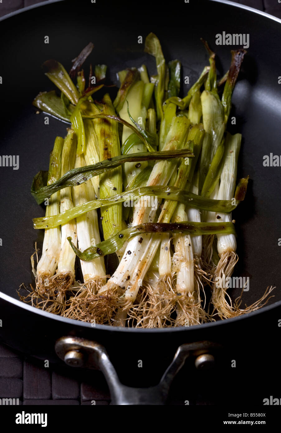 Baked Spring Onions Stock Photo Alamy