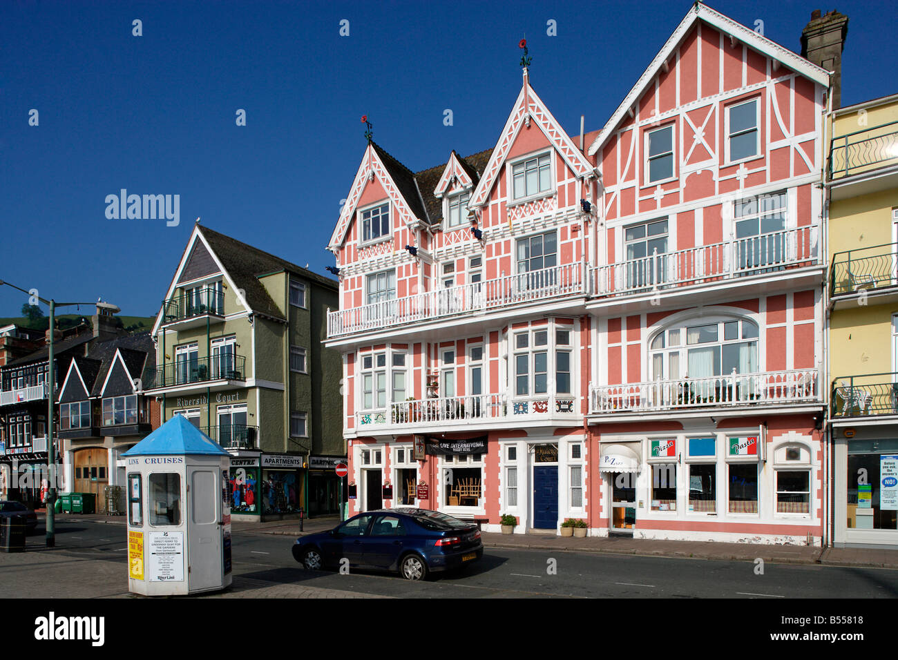 Dartmouth town center typical houses Devon UK Stock Photo Alamy