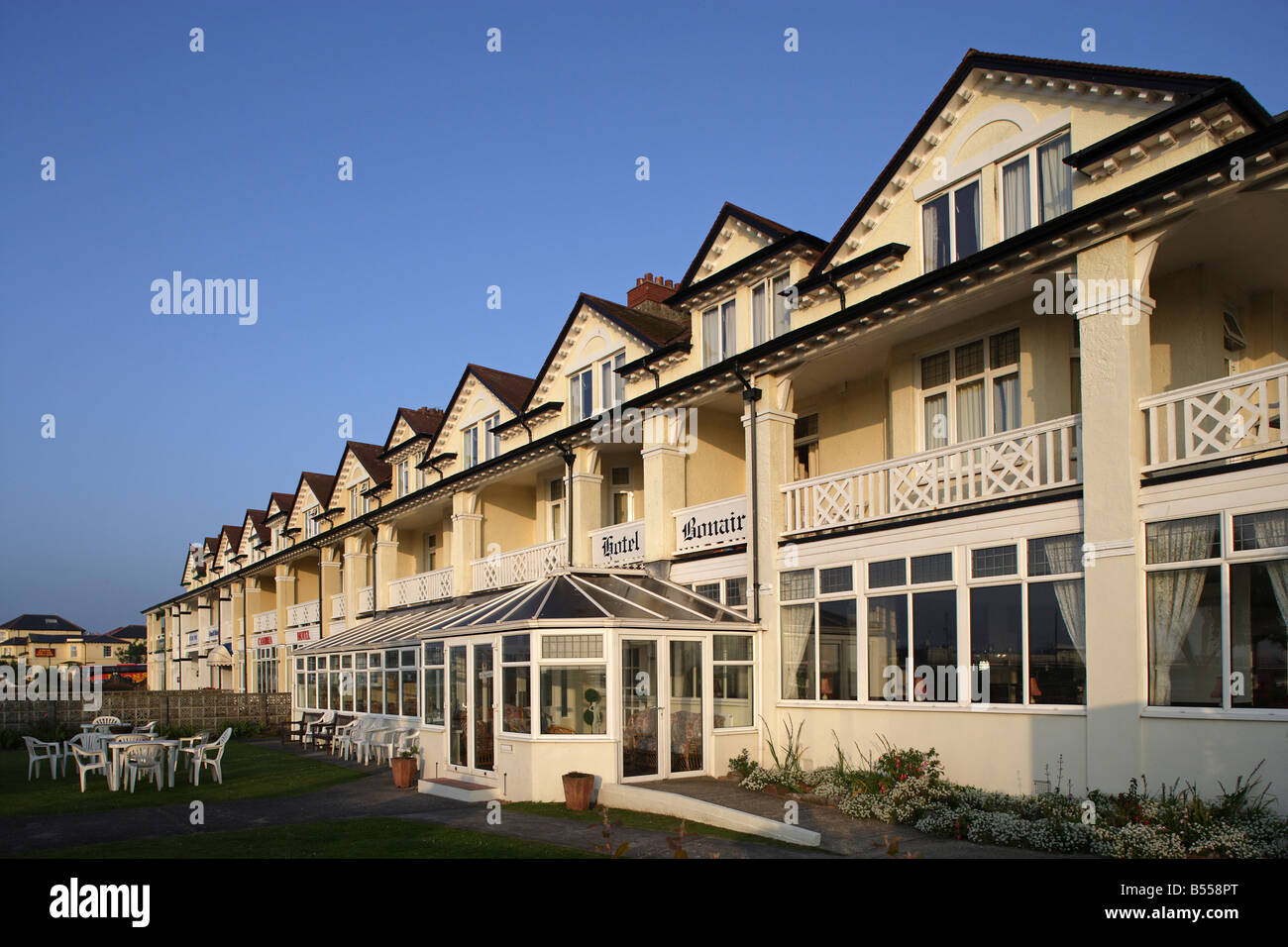 Paignton sea front typical houses English Channel near Torquay Devon