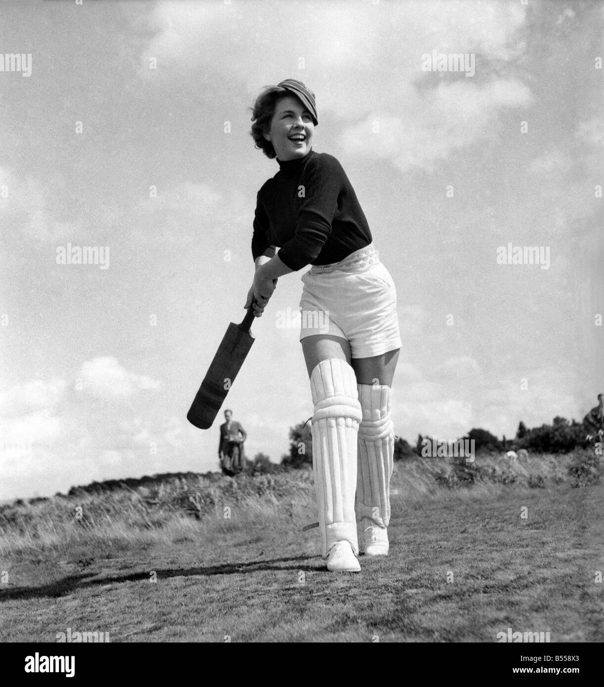 Sport: Cricket Women: Almost every inhabitant of the little village of Puttenham, near Guildford, turned out to see their local Stock Photo