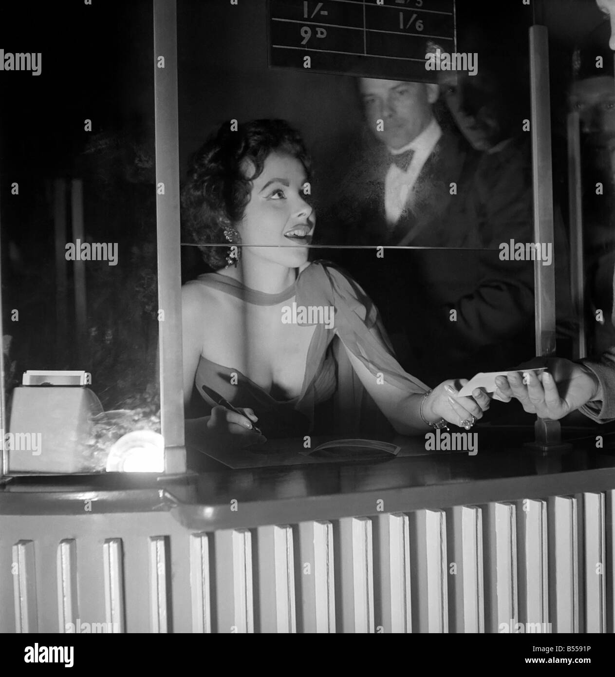 Film Star Mara Lane with Brigadier Soden. June 1953 D4063-001 Stock Photo