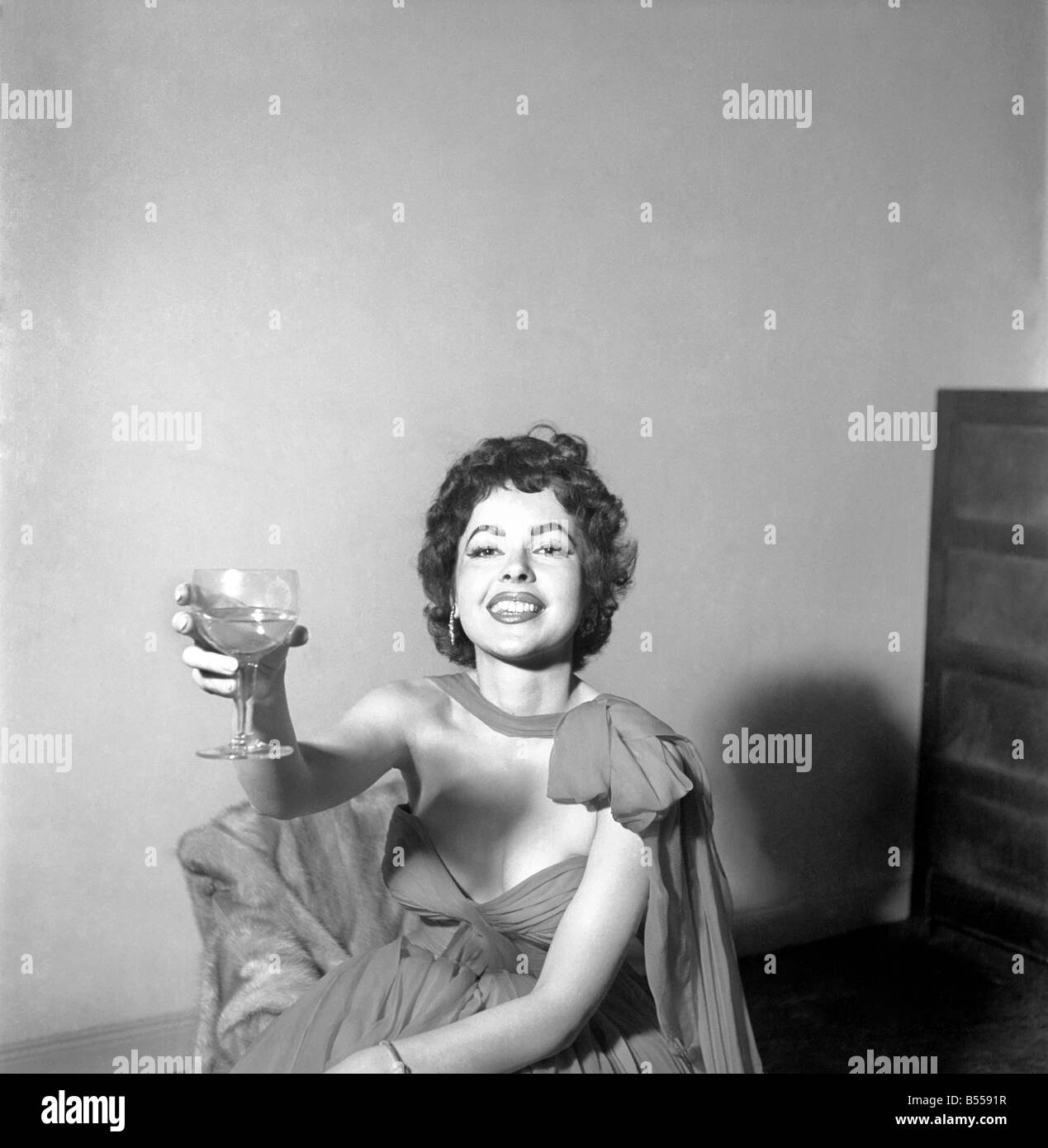 Film Star Mara Lane with Brigadier Soden. June 1953 D4063-002 Stock Photo
