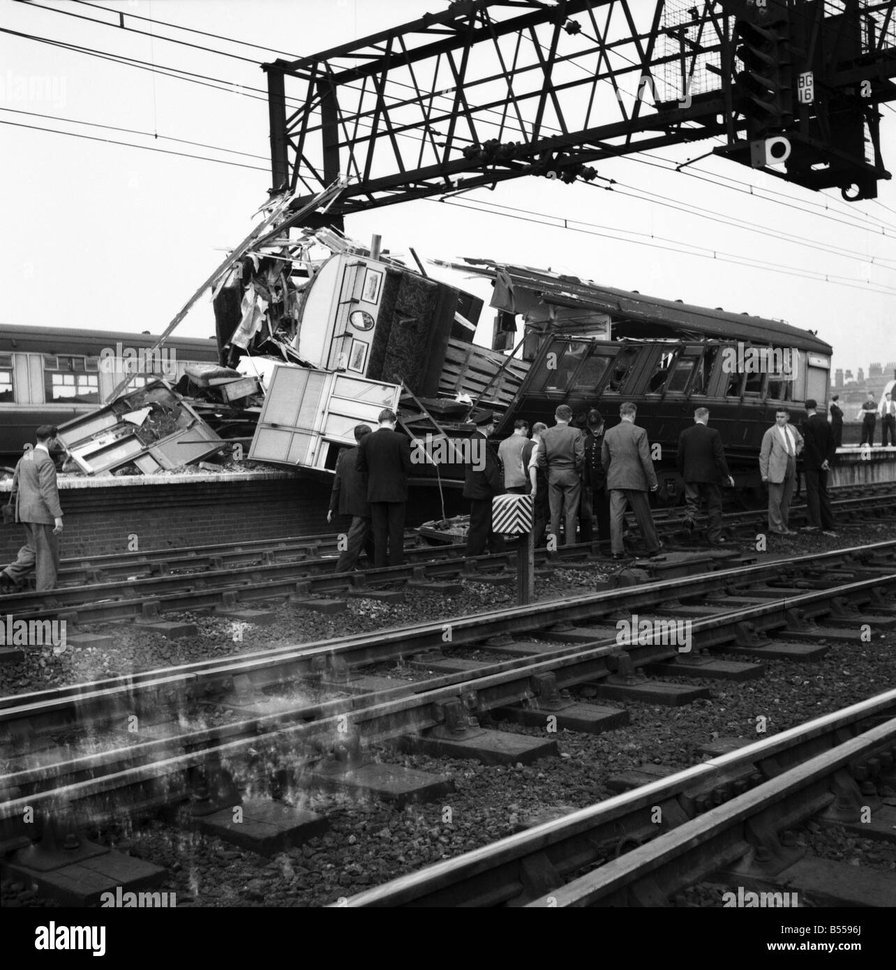 Transport Railways Accidents wreckage from the Bethnal Green train