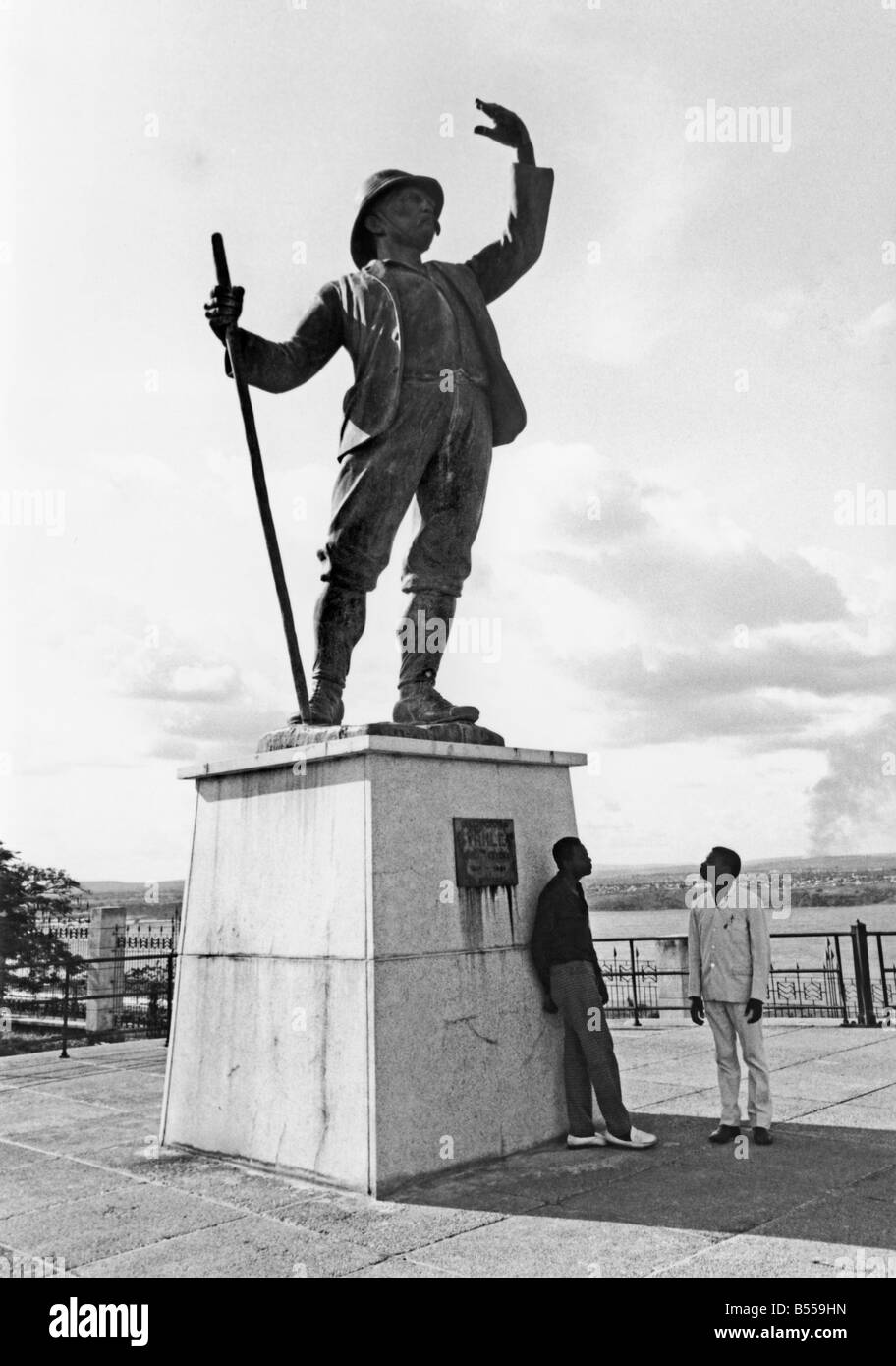 Statue of Henry Morton Stanley, Congo river explorer, that once stood beside Stanley Pool in the D.R.Congo Stock Photo