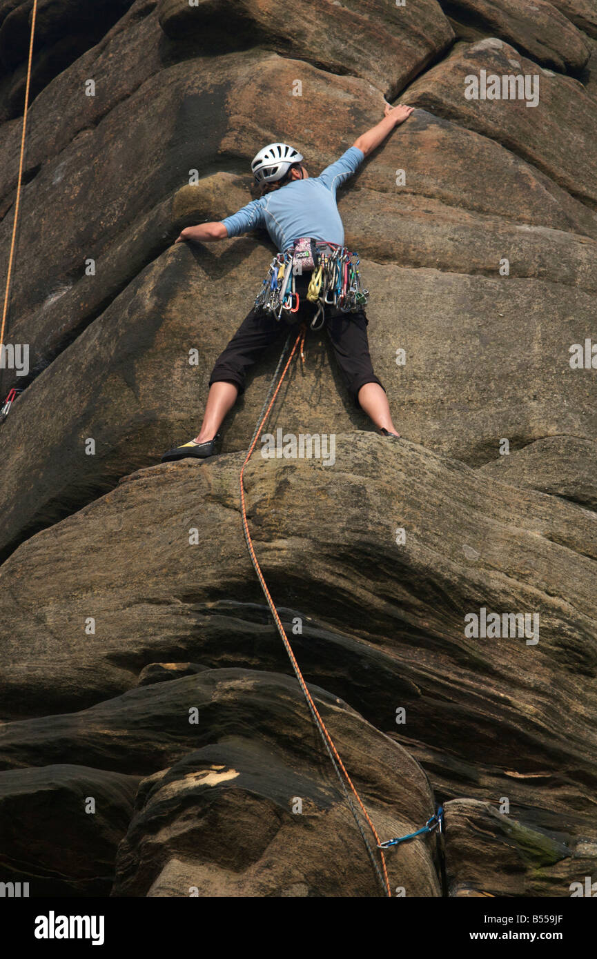 Woman Rock Climbing Stock Photo - Alamy