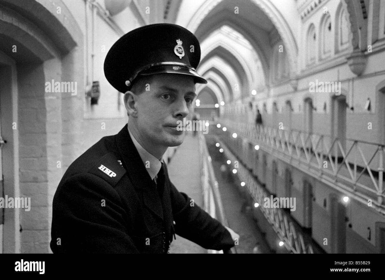 Crime Prisons: Prison Officer John Gaynor at work in Strangeways Jail, Manchester. November 1969 Z12020-005 Stock Photo