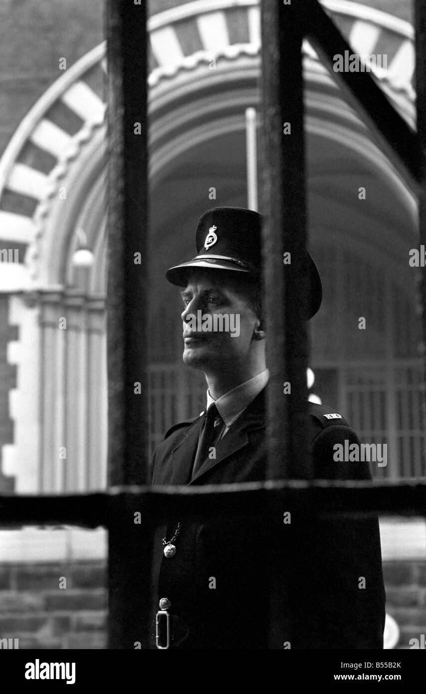 Crime Prisons: Prison Officer John Gaynor at work in Strangeways Jail, Manchester. November 1969 Z12020-012 Stock Photo