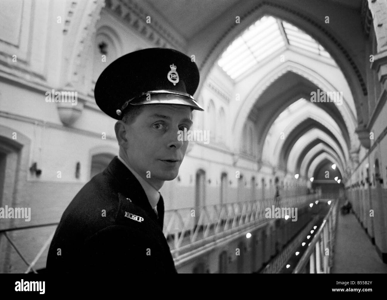 Crime Prisons: Prison Officer John Gaynor at work in Strangeways Jail, Manchester. November 1969 Z12020-016 Stock Photo