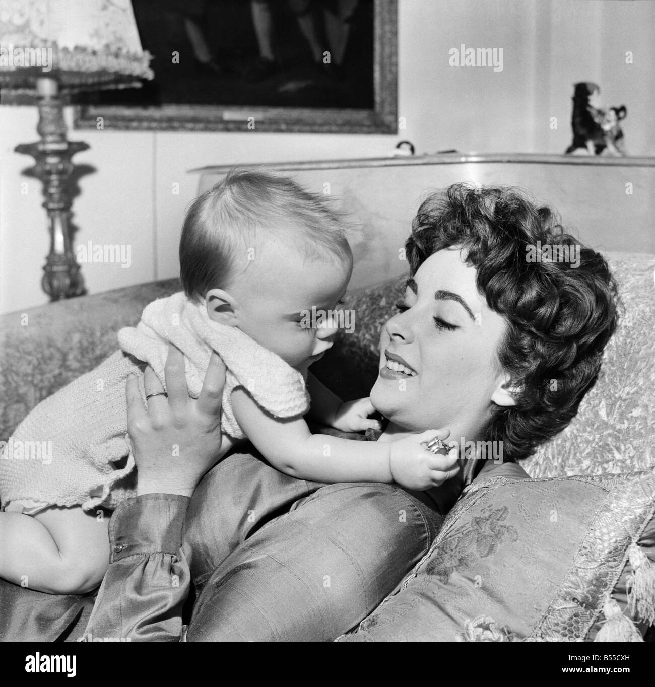 Actress Elizabeth Taylor At Home With Her Baby Son Michael. September 