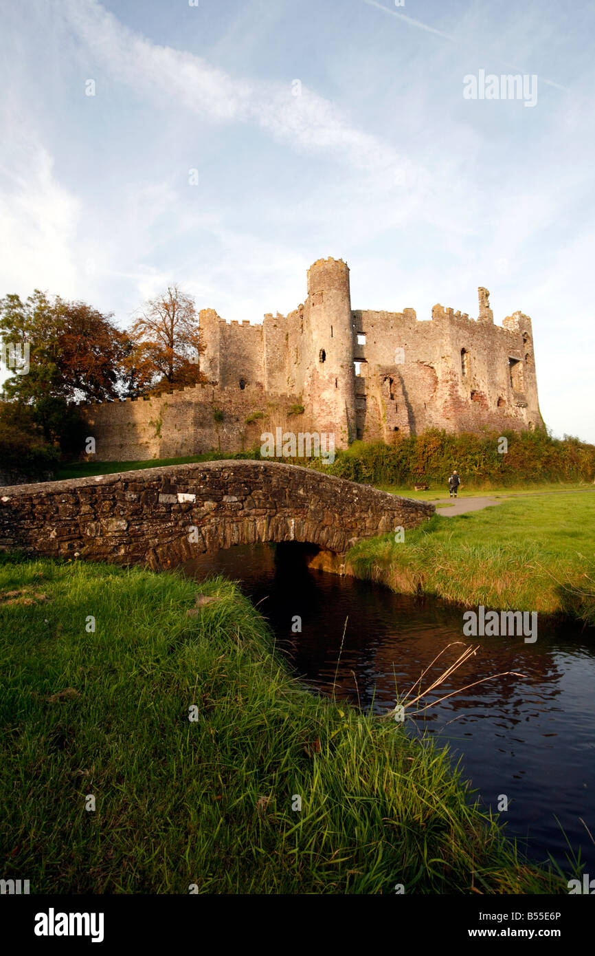 Laugharne Castle near St Clears, Camarthenshire, Wales Stock Photo
