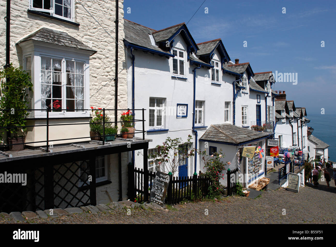 Clovelly typical houses High Street Devon UK Stock Photo Alamy