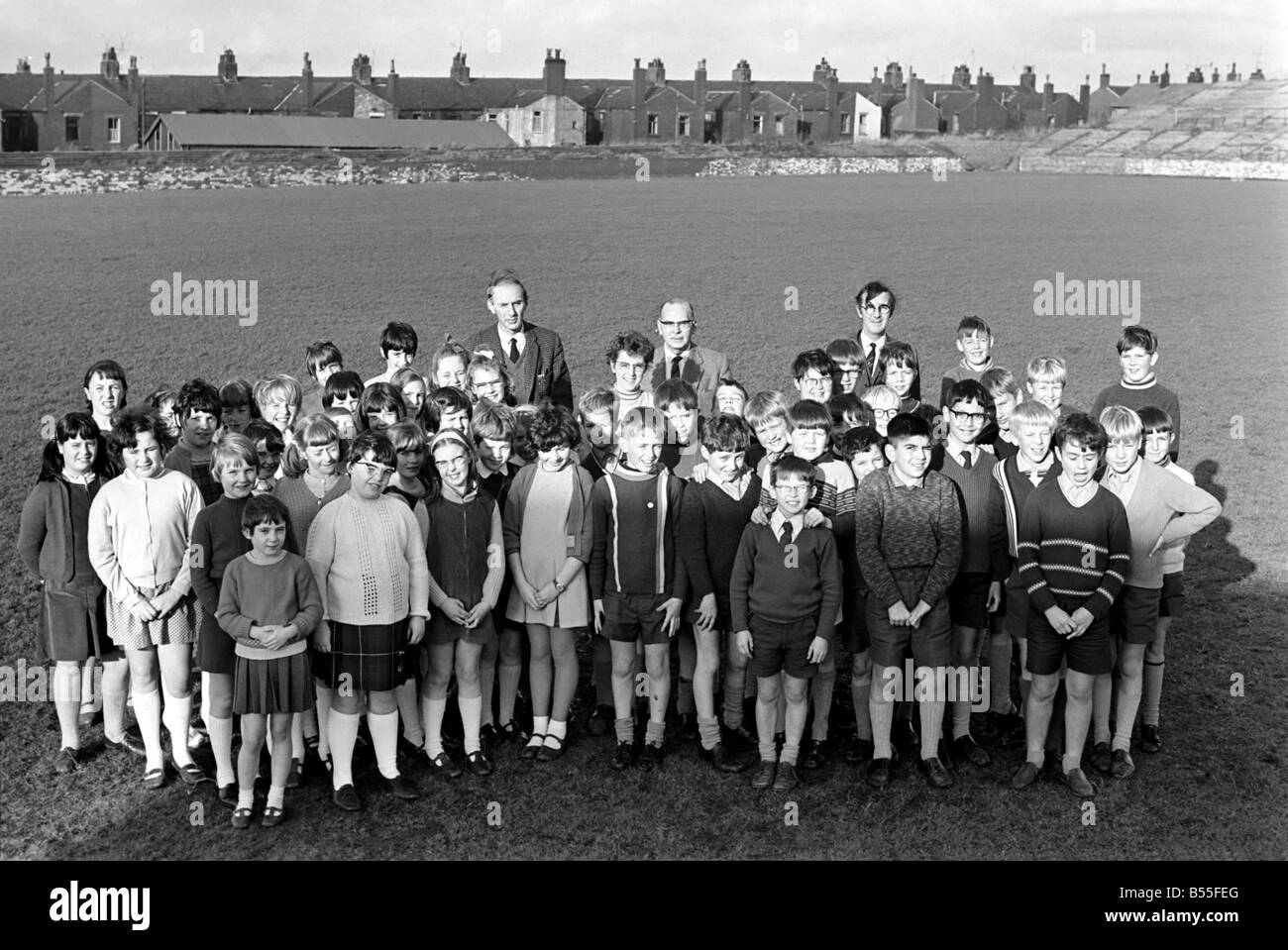 The children of Peel Park Junior School, Accrington, who went on