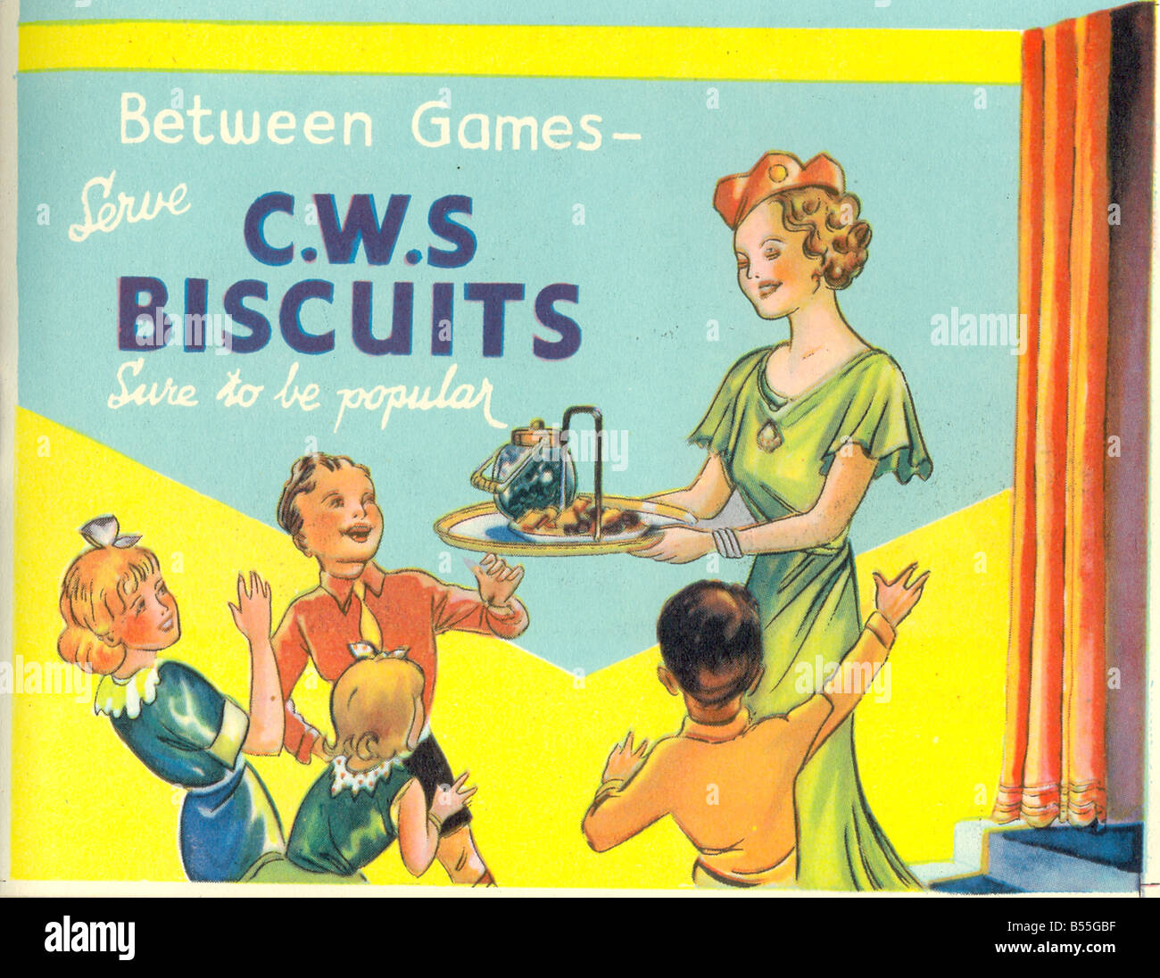 Advertisement for CWS biscuits circa 1935 Stock Photo