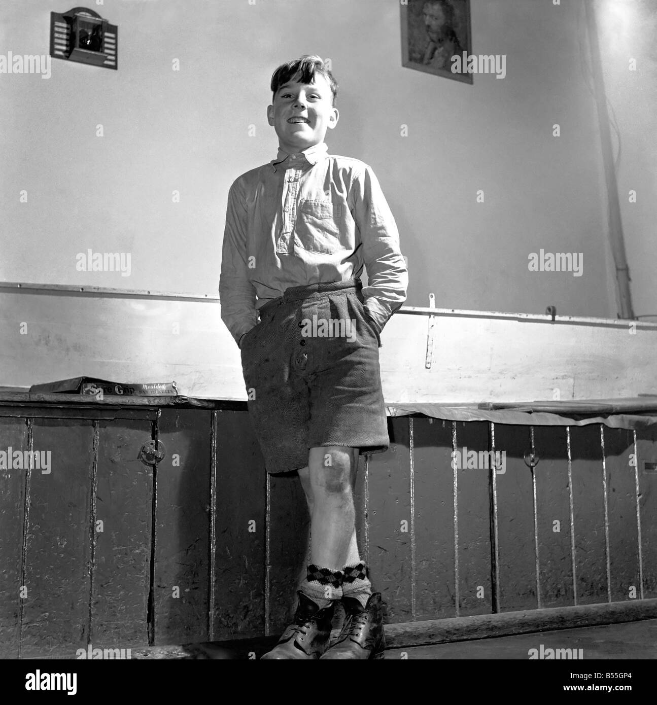 Orphan boy seen here at the Manchester Orphanage. December 1953 D7472