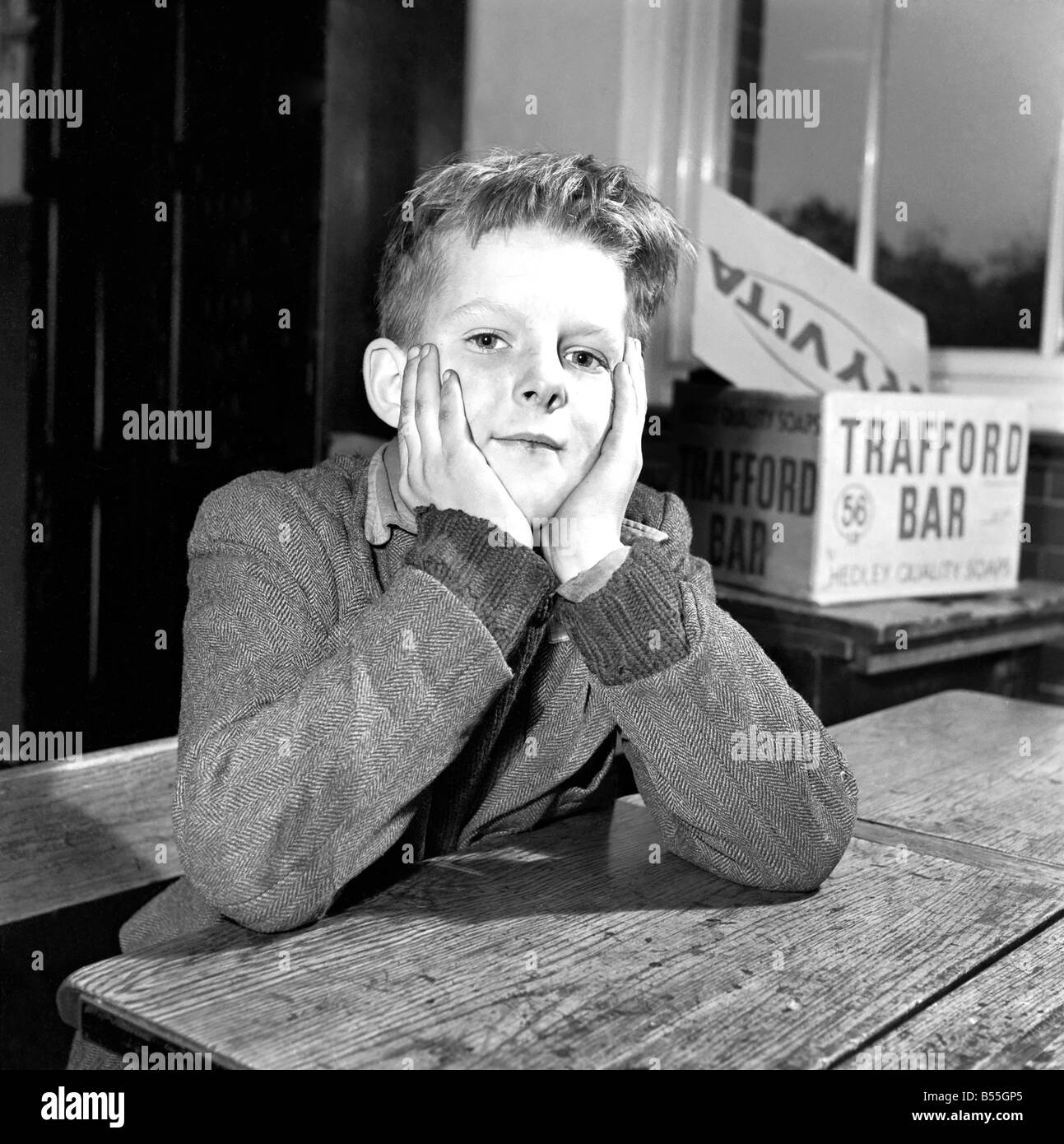 Orphan boy seen here at the Manchester Orphanage. December 1953 &#13;&#10;D7472-003 Stock Photo